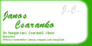 janos csaranko business card
